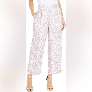 J. Crew NWT Lilac Giraffe pleaded linen blend wide leg trousers size 2 Tall